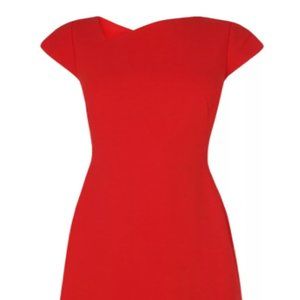 LK Bennett Aurora Red Fit and Flare Dress